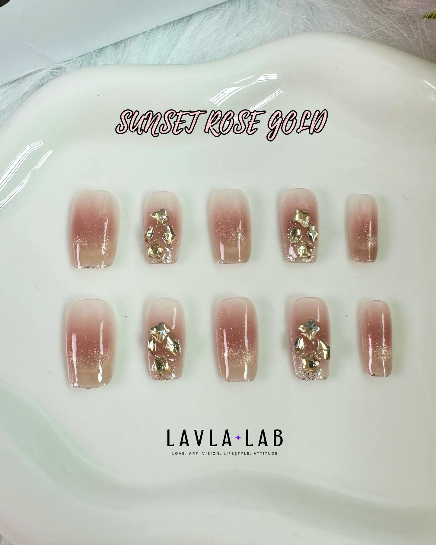 Sunset Rose Gold Cat Eye